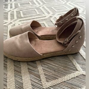 Peter Kaiser Blush Ankle Strap Silver Stars Espadrille Flats - Size EU 36/US 5.5